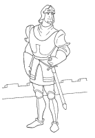 A coloring page of the hunchback of notre dame